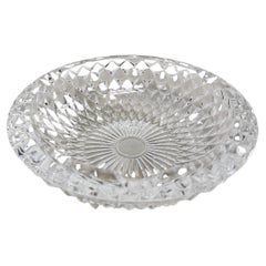 Vintage Round Studded Glass Ashtray Catchall Dish 60s