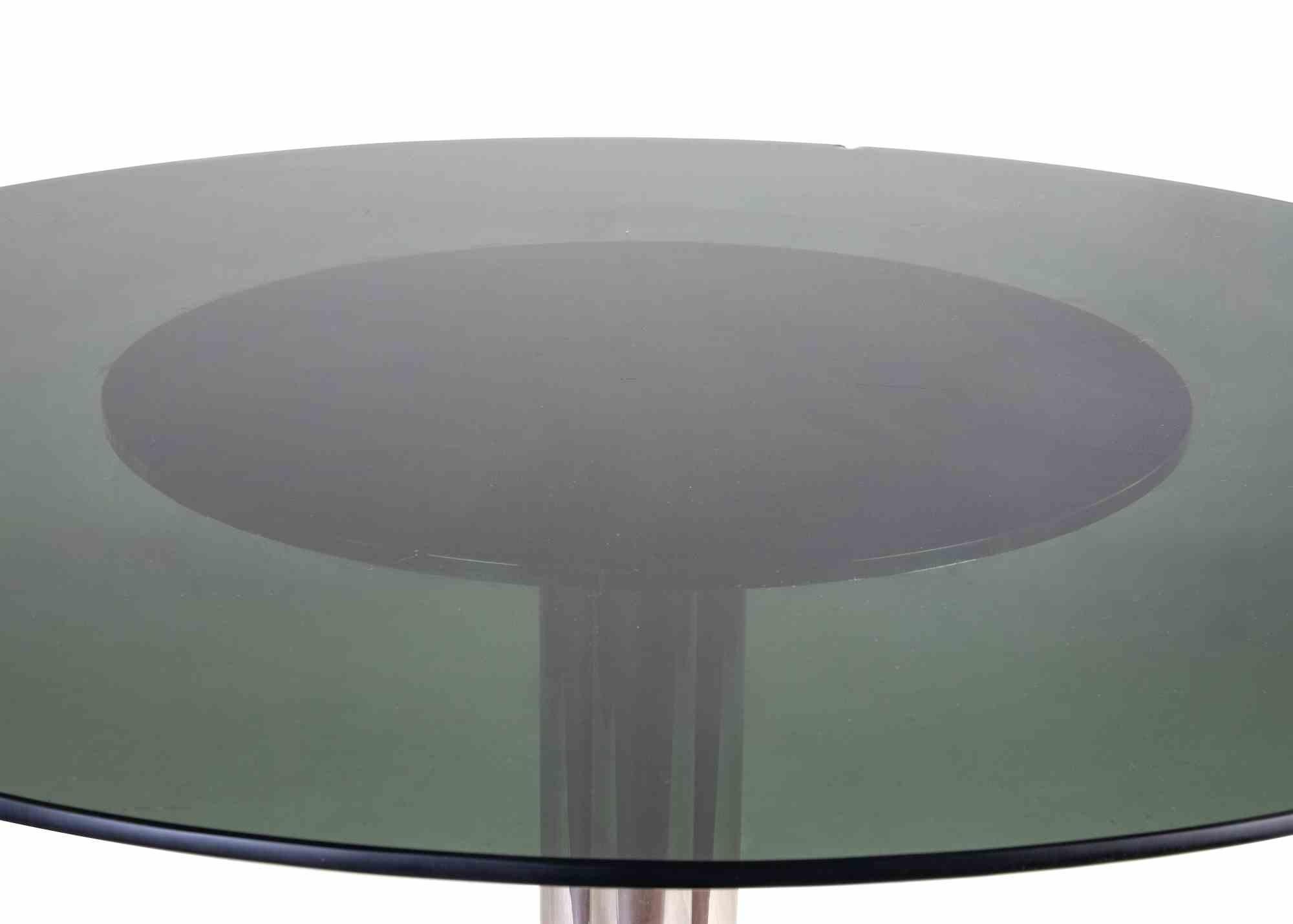 Runder Vintage-Tisch, 1970er-Jahre (Glaskunst) im Angebot