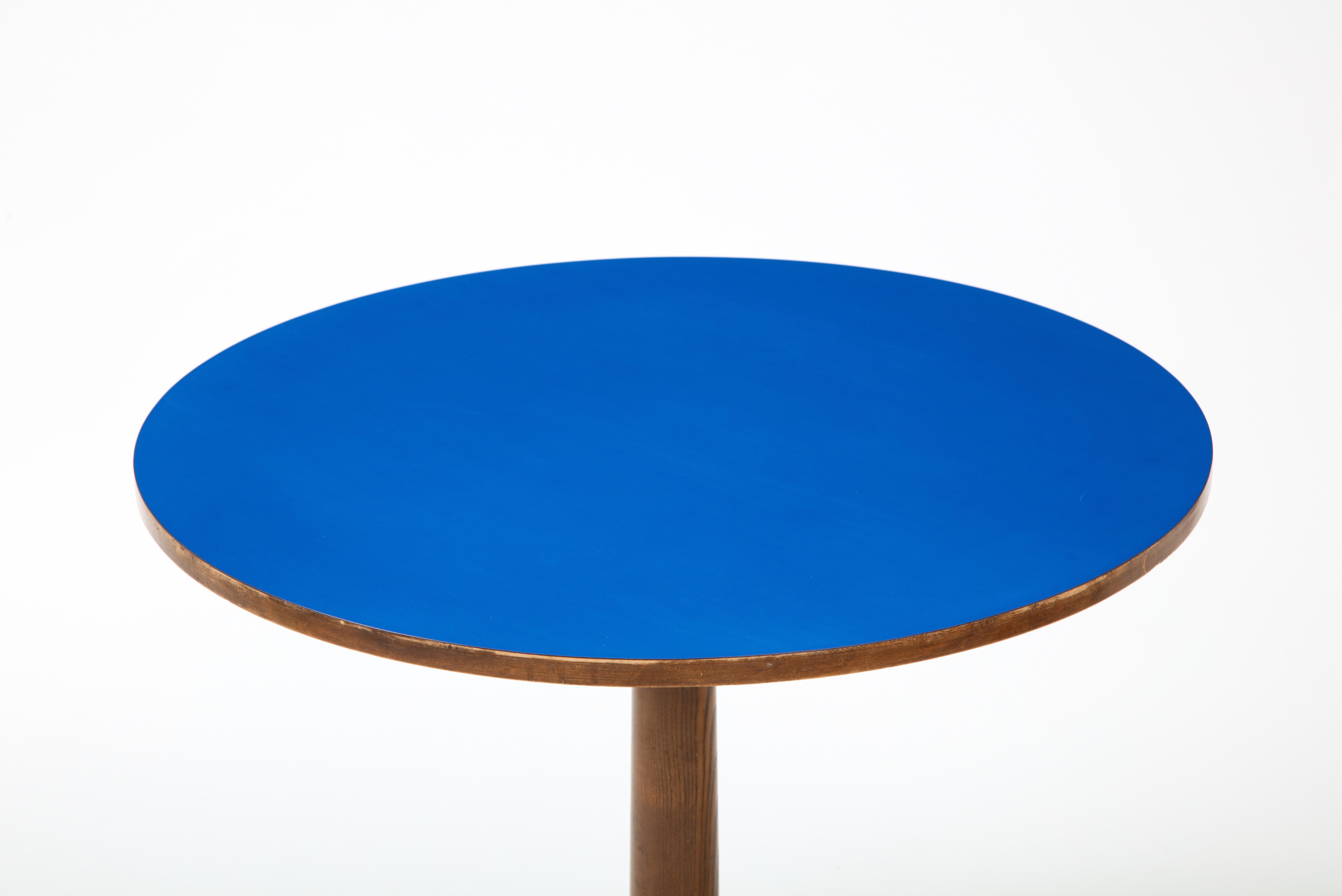 Original Cassina Table, Blue Laminate, Cast Metal & Wood, Italian 1960’s 1