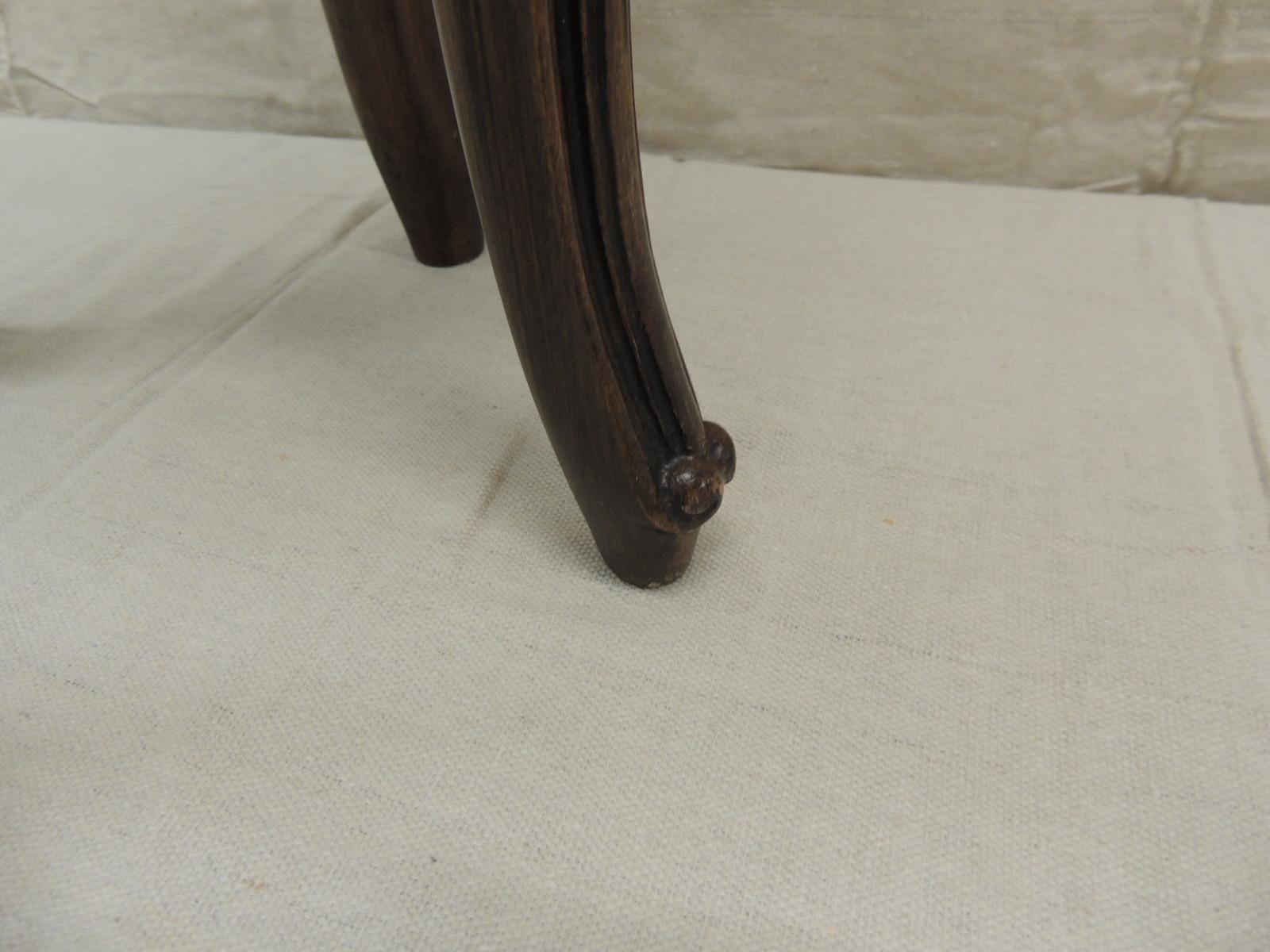 Hand-Crafted Vintage Round Tabouret With Louis XV Style Legs