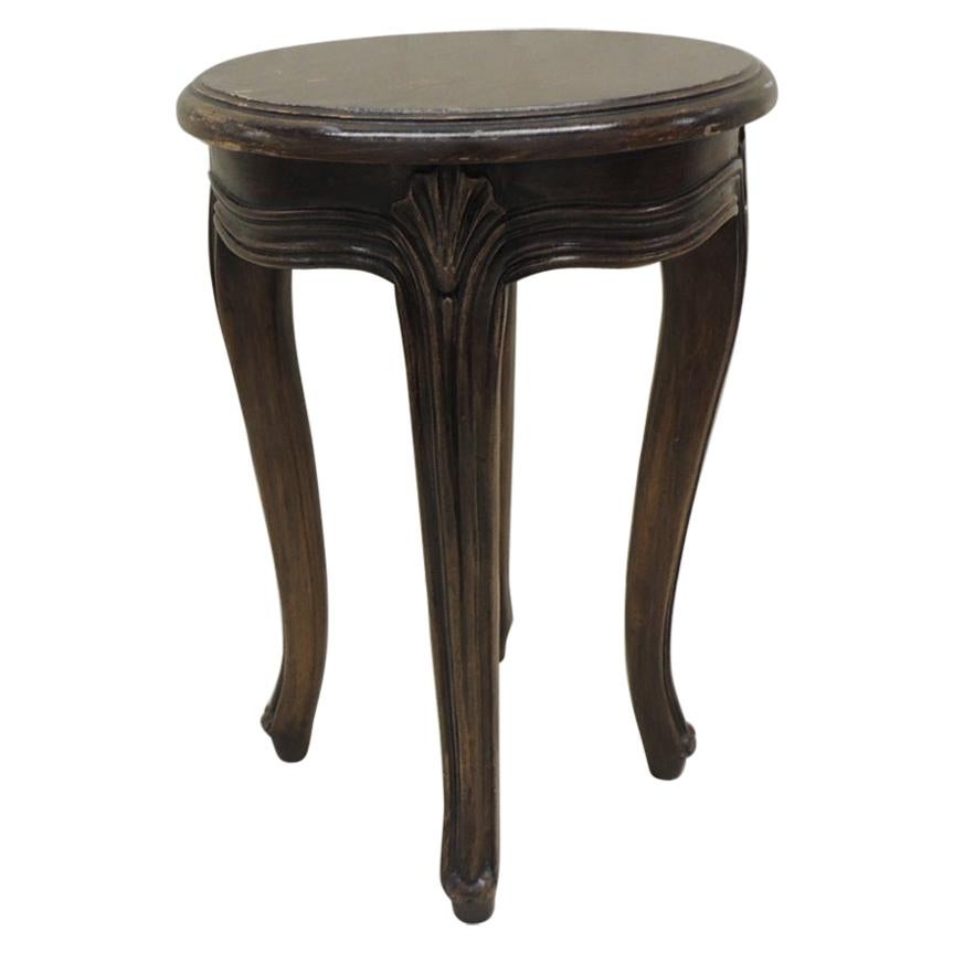Vintage Round Tabouret With Louis XV Style Legs