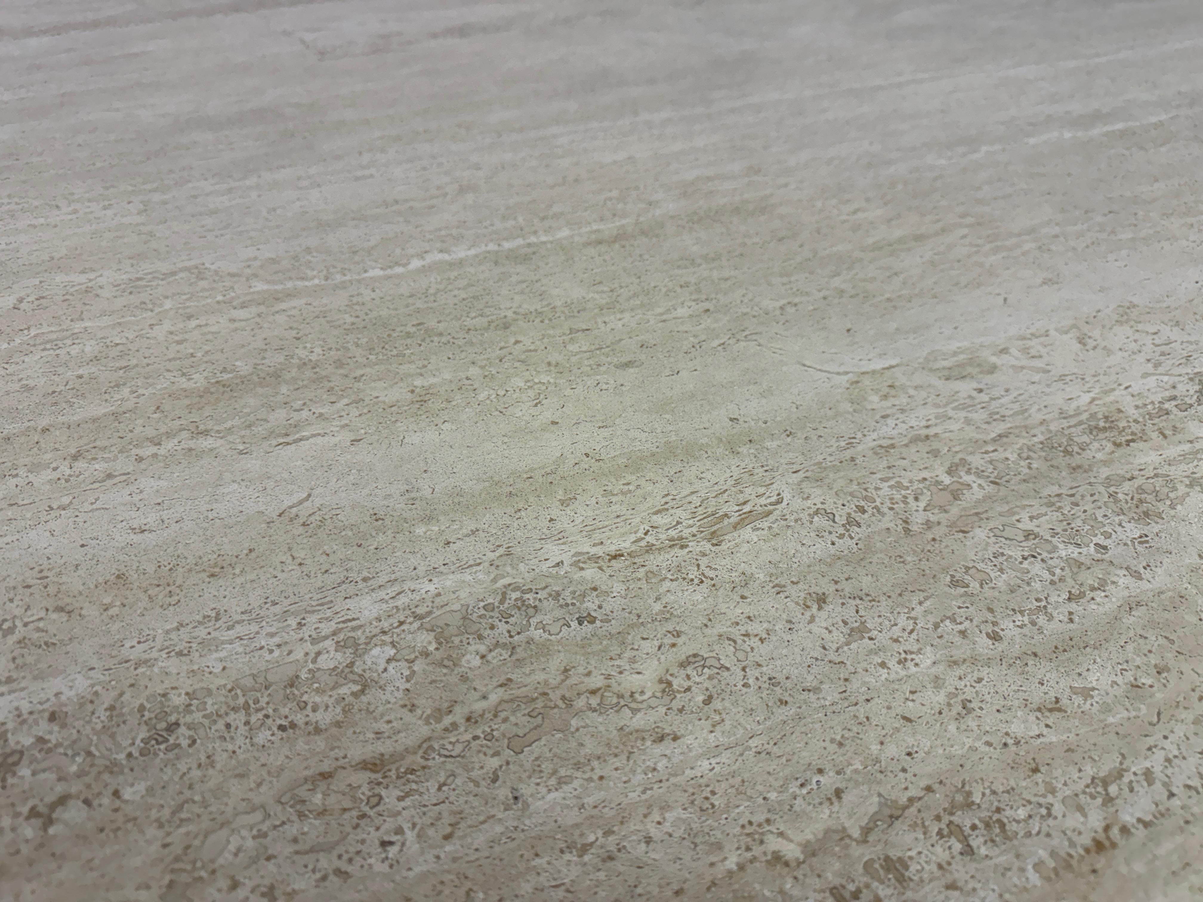 Vintage Round Travertine Dining Table 5