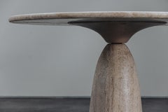 Runder Vintage-Esstisch aus Travertin aus Deutschland, um 1970