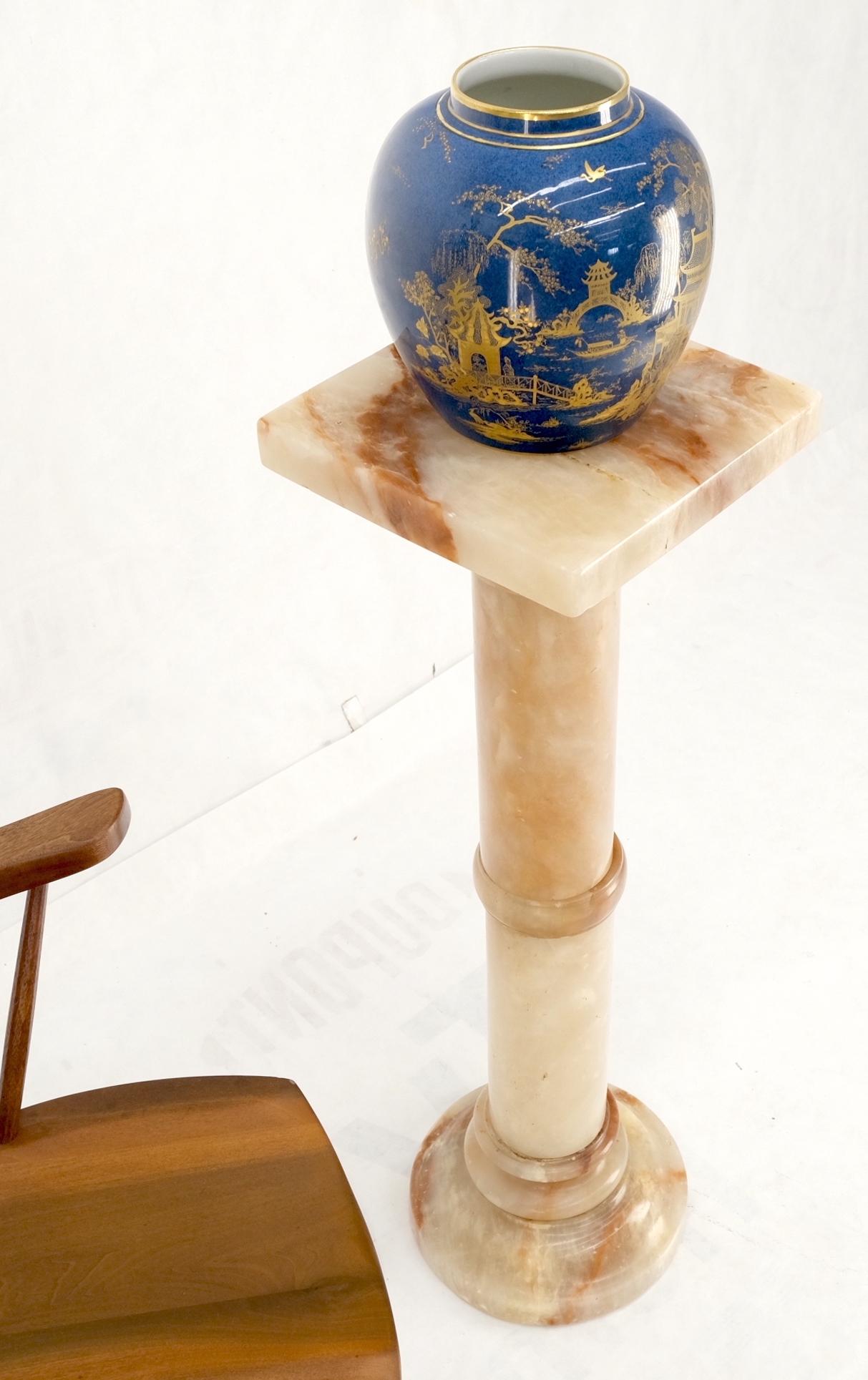 Vintage Round Turned Onyx Pedestal Stand For Sale 10