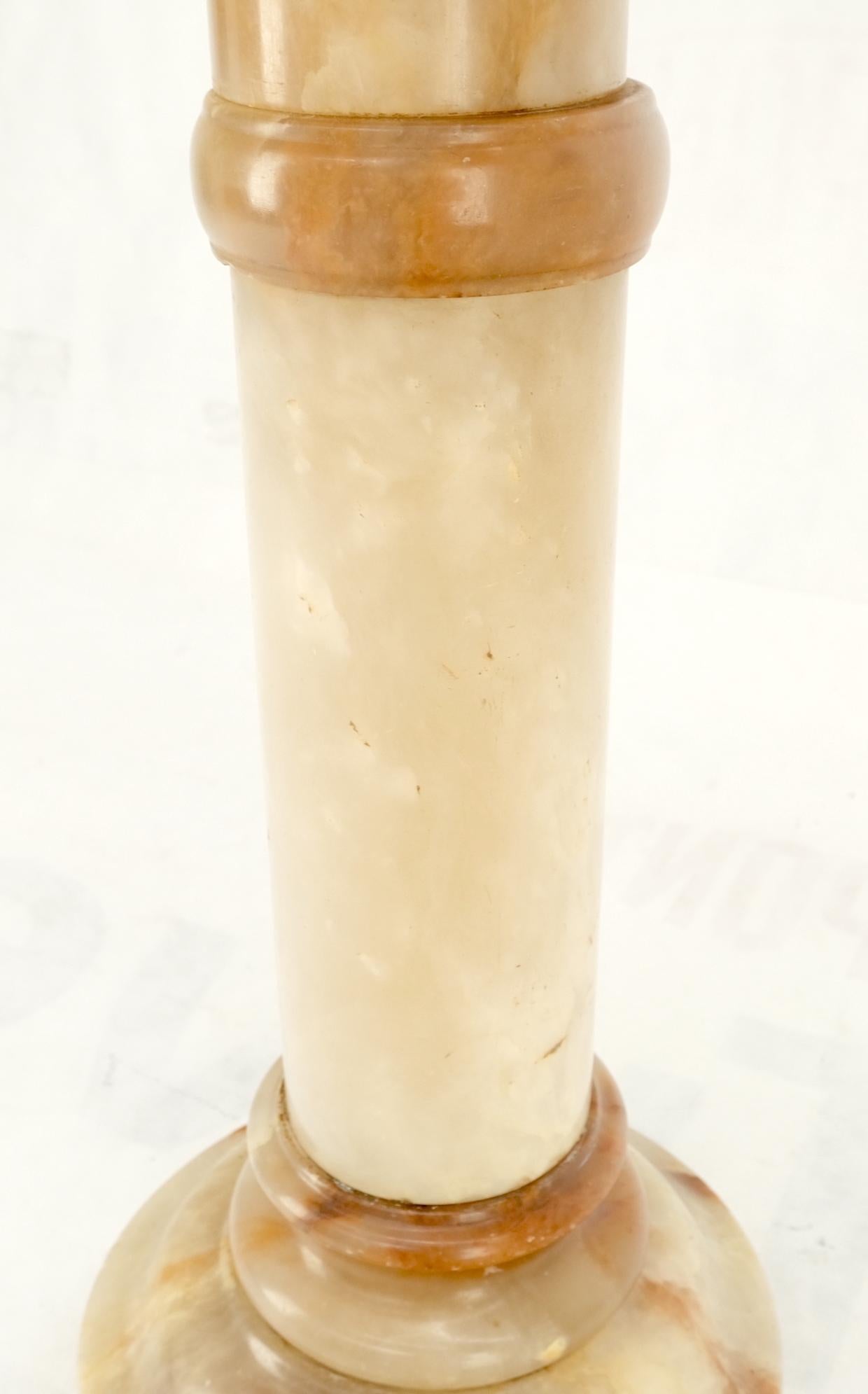 Marble Vintage Round Turned Onyx Pedestal Stand For Sale