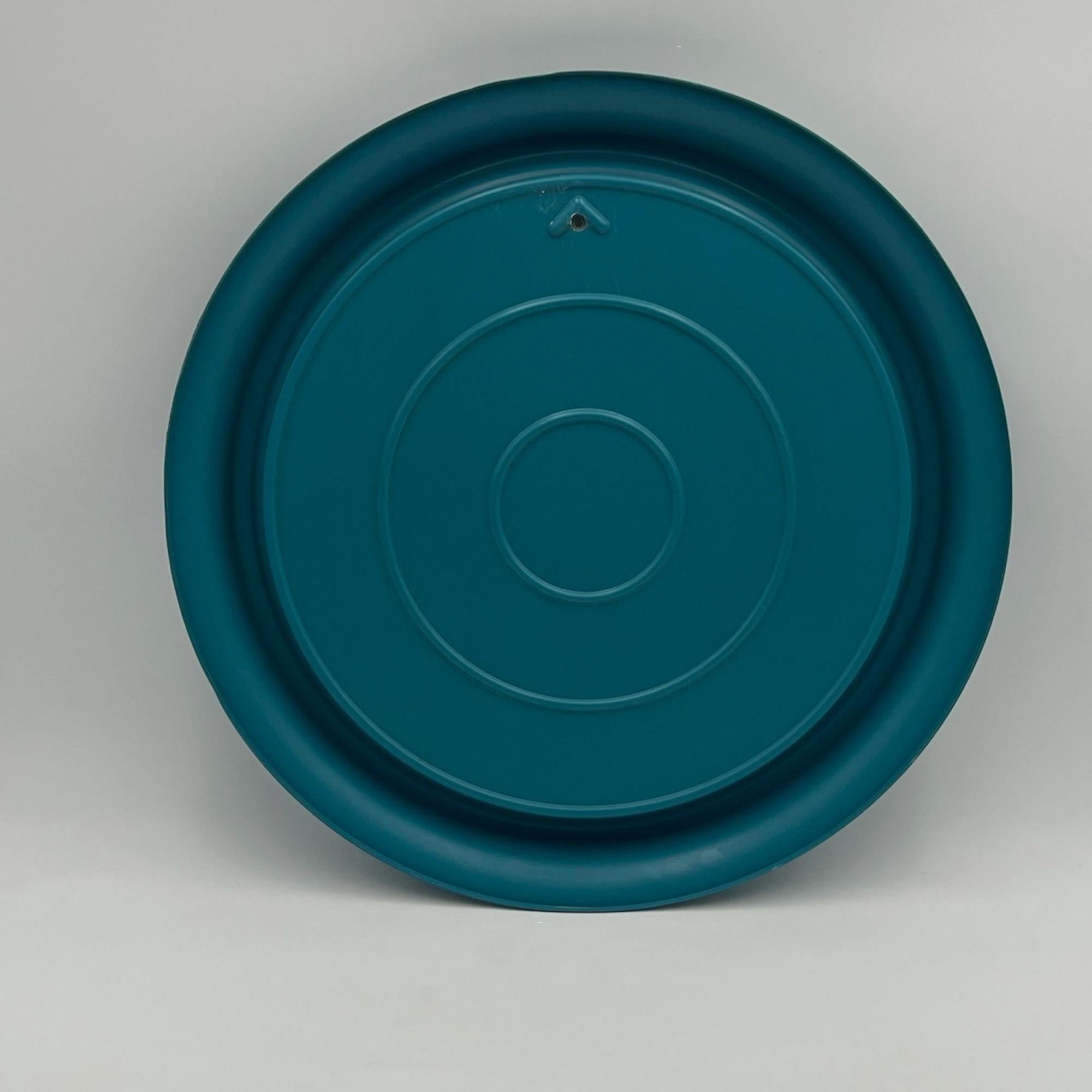 Vintage Round Wall Mirror in Turquoise Blue Made in Italy, 1970s For Sale 1