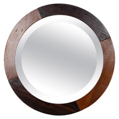 Vintage Round Wall Mirror, Italy 1950s
