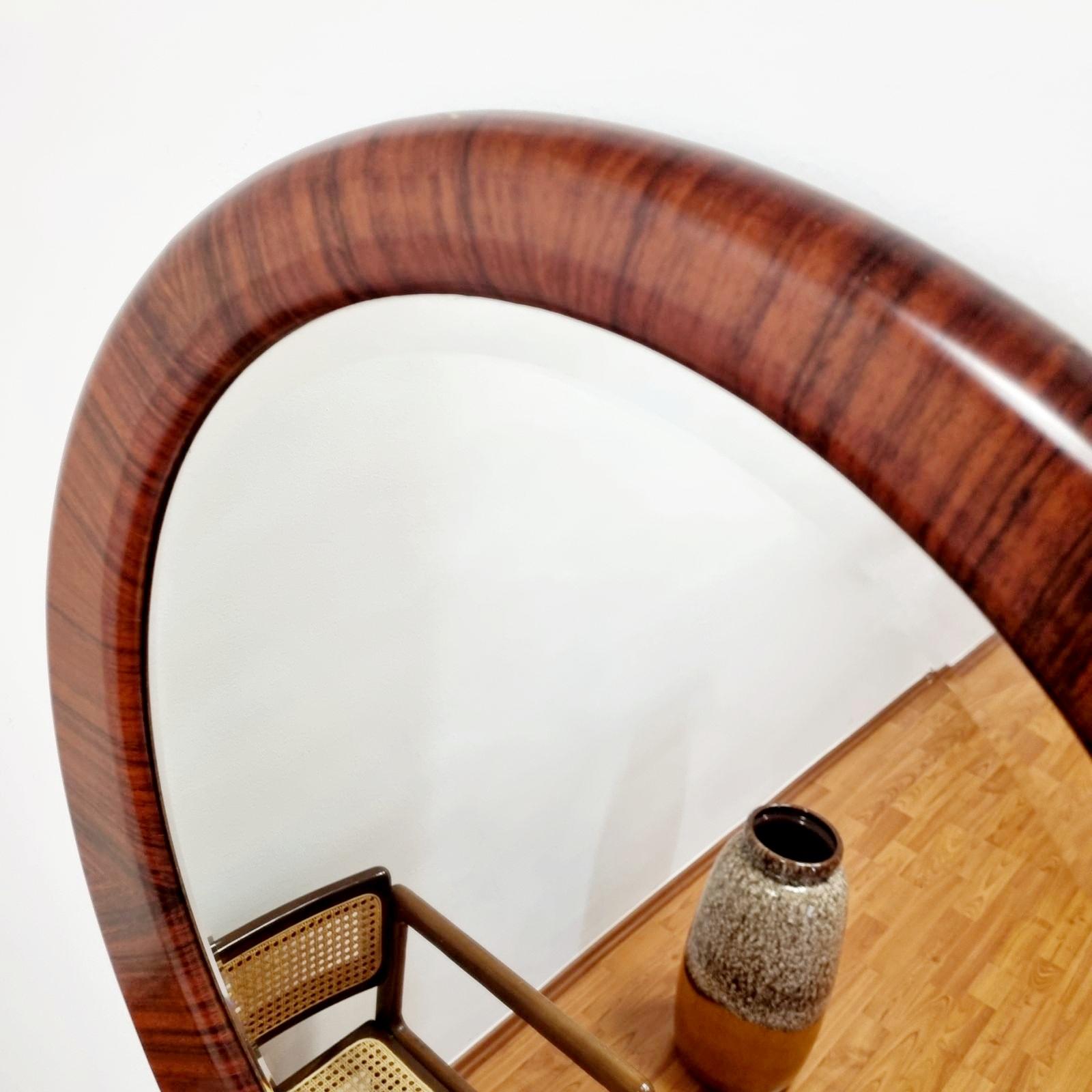 Mid-Century Modern Vintage Round Wall Mirror, Italy 40s For Sale