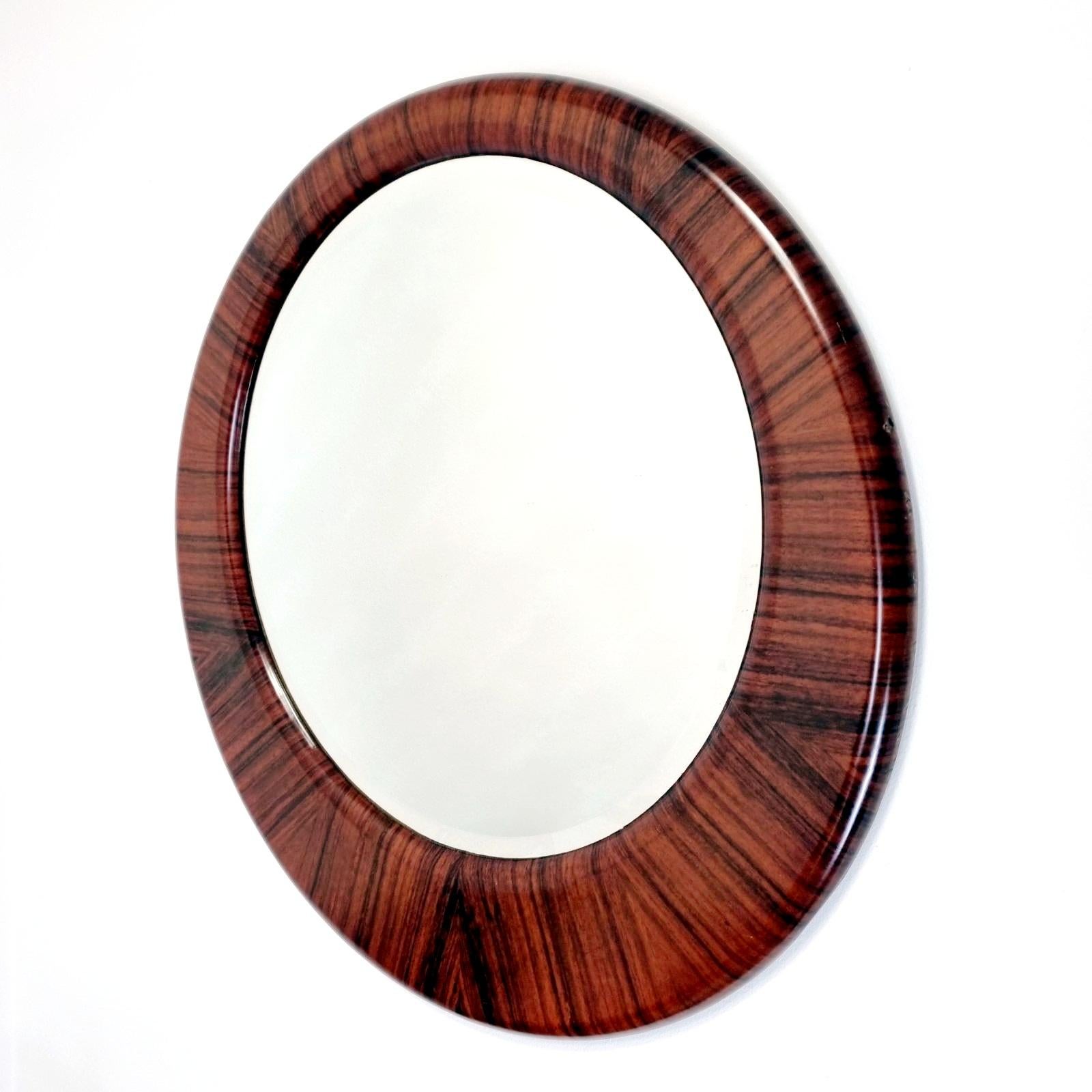 Vintage Round Wall Mirror, Italy 40s In Excellent Condition For Sale In Lucija, SI