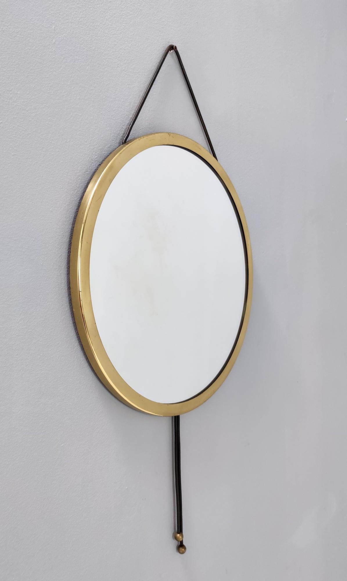 Polished Golden Round Wall Mirror Mod. 