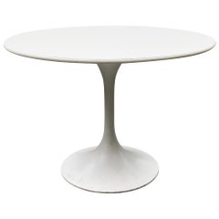Vintage Round White Saarinen Style Tulip Dining Table