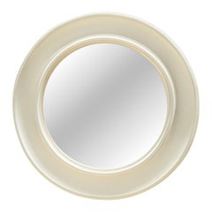 Vintage Round White Wall Mirror