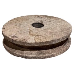 Poulie à disque circulaire en bois de mesquite d'origine française