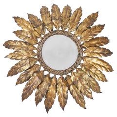 Vintage Round Wreath Sconce of Leaves