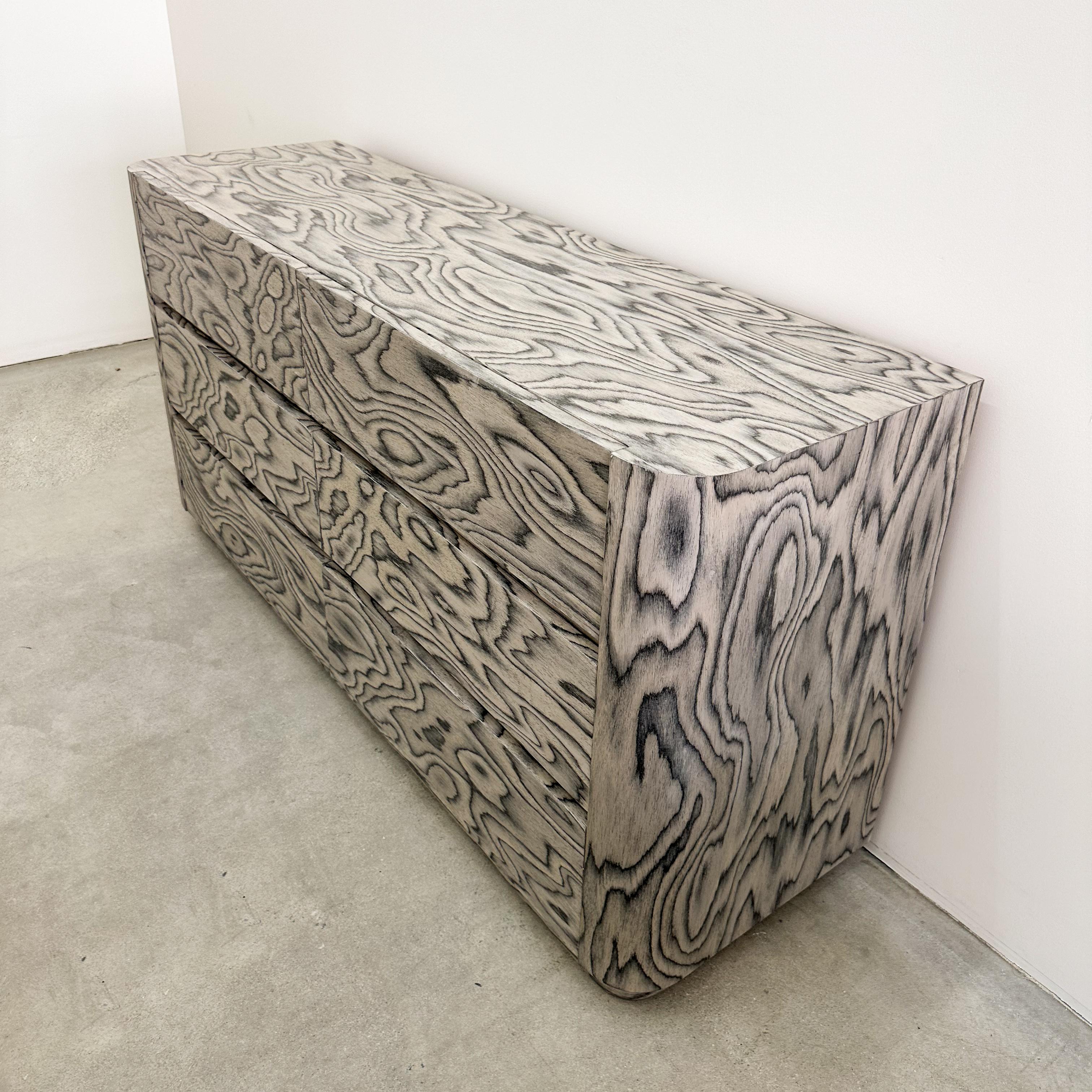 Vintage Rounded Edge Dresser With Ettore Sottsass Veneer Postmodern 1980s 1