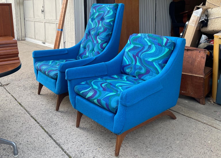 Vintage Rowe Furniture Psychedelic Midcentury Low Back Lounge Chair For