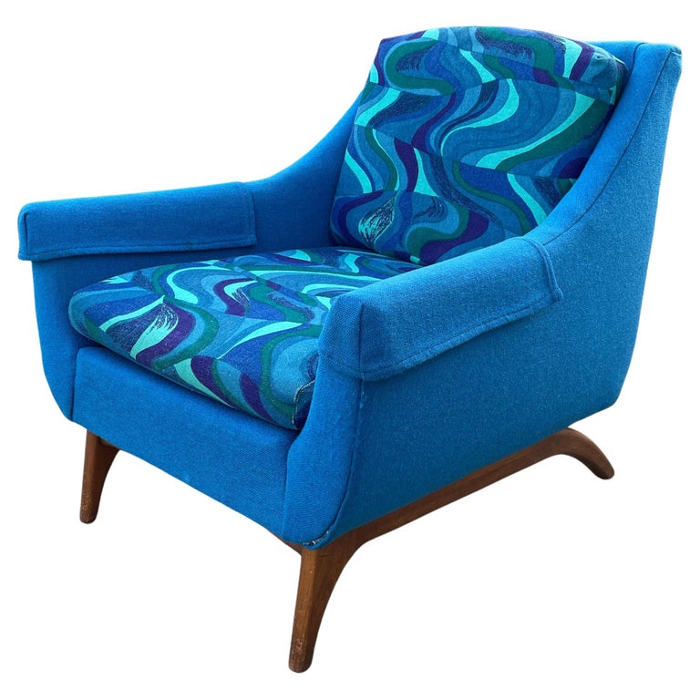 Vintage Rowe Furniture Psychedelic Midcentury Low Back Lounge Chair For Sale at 1stDibs