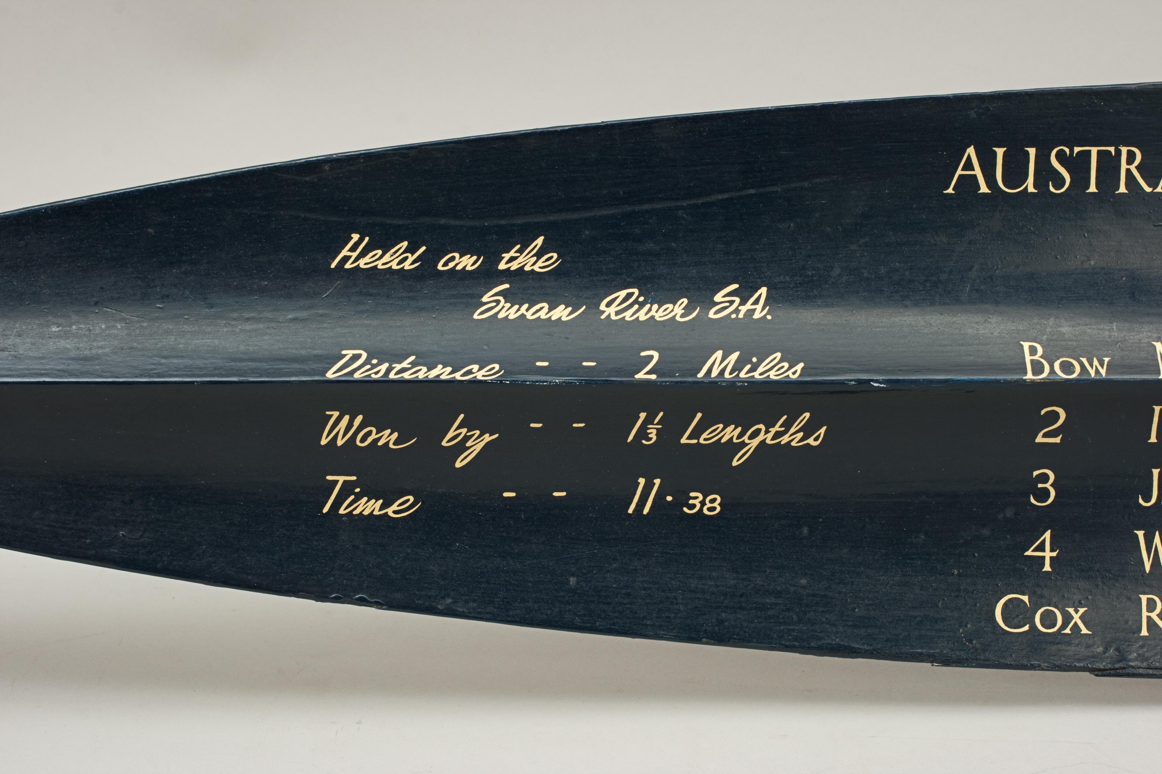 Vintage Rowing Trophy Blade 1954 Australian University Regatta at