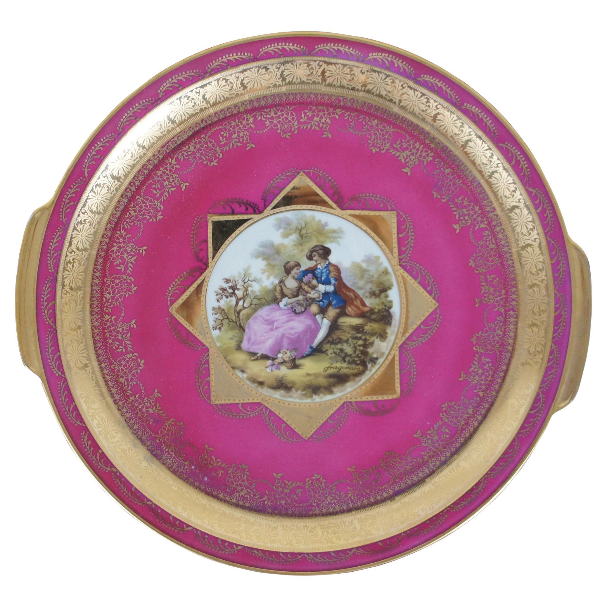 Vintage Royal Bavarian Hutschenreuther Selb Gold Encrusted Plate 11 Inch Dinner Plate Embossed Design 22KT Gold Charger