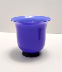 Vintage Royal Blue Opaline Glass Vase by Paolo Venini, "Anni Trenta" series