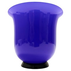 Vintage Royal Blue Opaline Glass Vase by Paolo Venini, "Anni Trenta" series