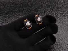 Gemelos Vintage Royal British "Wedgwood" Jasper ware Gold Pate Circa 1980