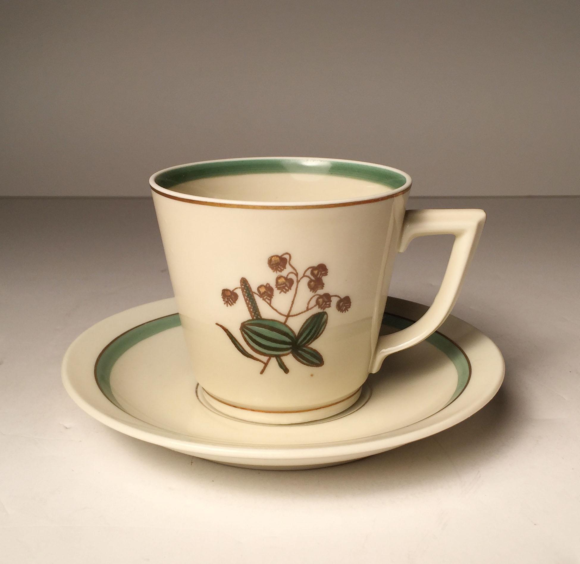 Vintage Royal Copenhagen Denmark Porcelain Coffee / Tea Service Set For Sale 3