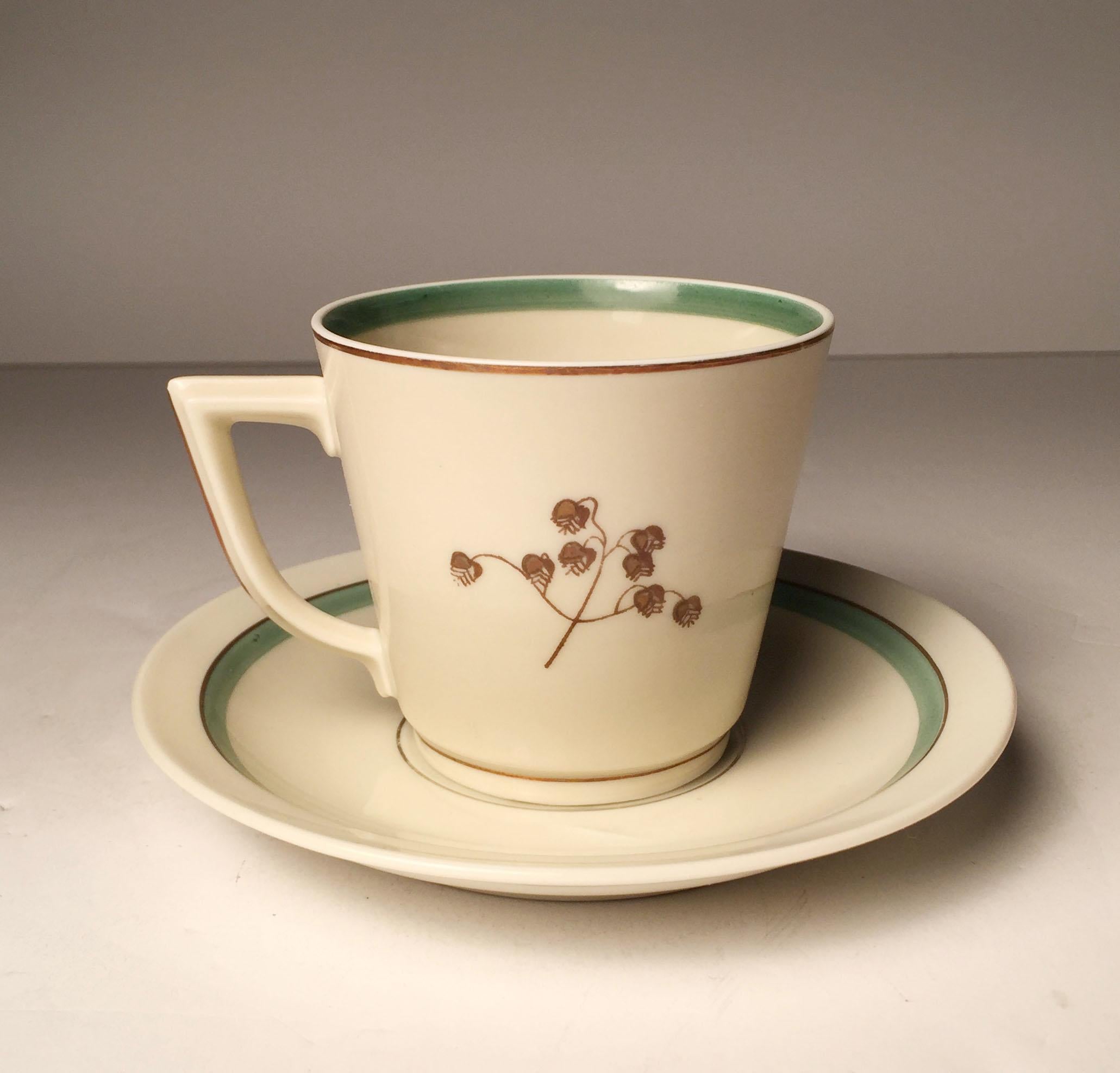 Vintage Royal Copenhagen Denmark Porcelain Coffee / Tea Service Set For Sale 4