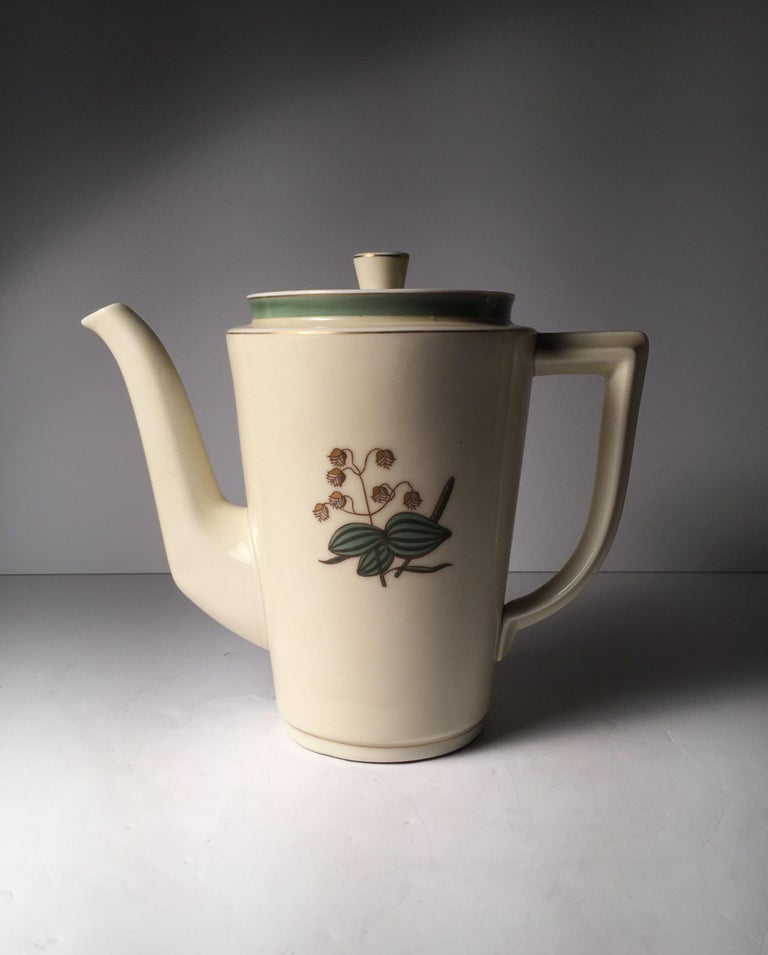 Mid-Century Modern Vintage Royal Copenhagen Denmark Porcelain Coffee / Tea Service Set For Sale