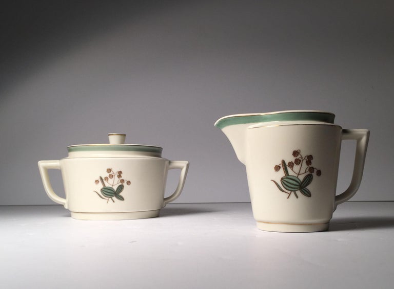 Vintage Royal Copenhagen Denmark Porcelain Coffee / Tea Service Set For Sale 3
