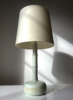 Royal Copenhagen Bamboo Shape Floral Decor Table Lamp, 1960s