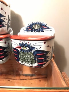 Vintage Royal Copenhagen Hand Painted Porcelain Salt Jars