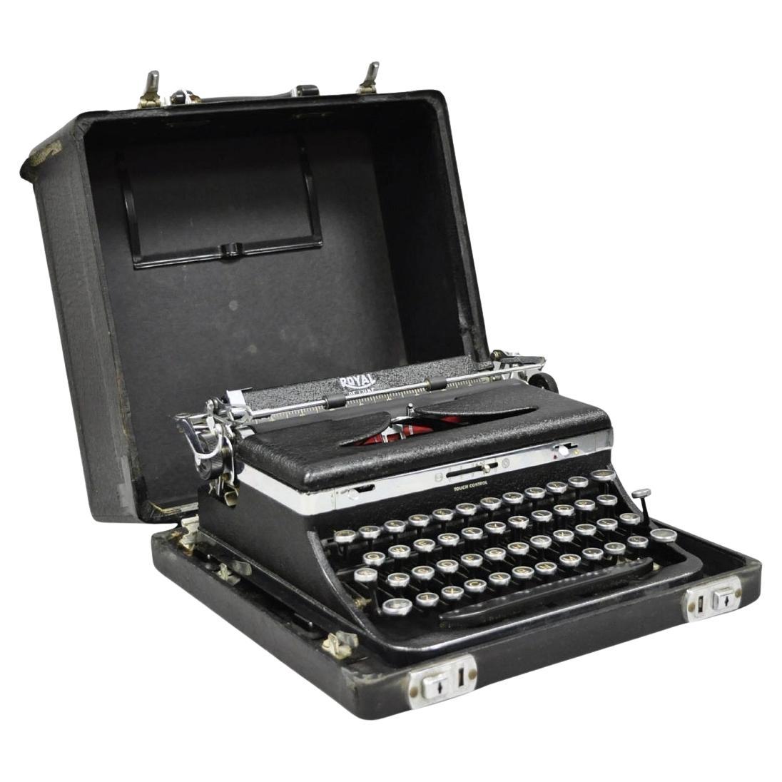 Vintage Royal De Luxe Deluxe Touch Control Manual Typewriter mit Tragetasche
