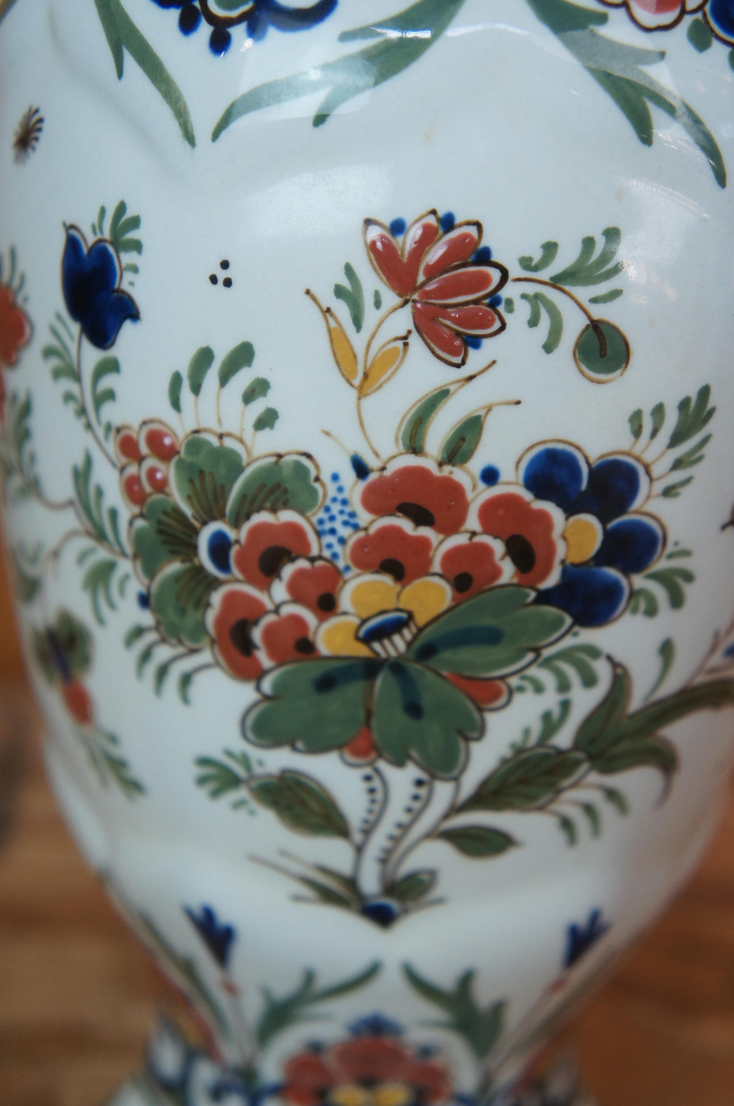 Vintage Royal Delft De Porceleyne Fles Polychrome Ginger Jar Vase Foo Lion Dog 1