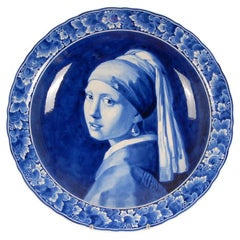Vintage Royal Delft Plate Girl With Pearl Earring Portret Plate Johannes Vermeer