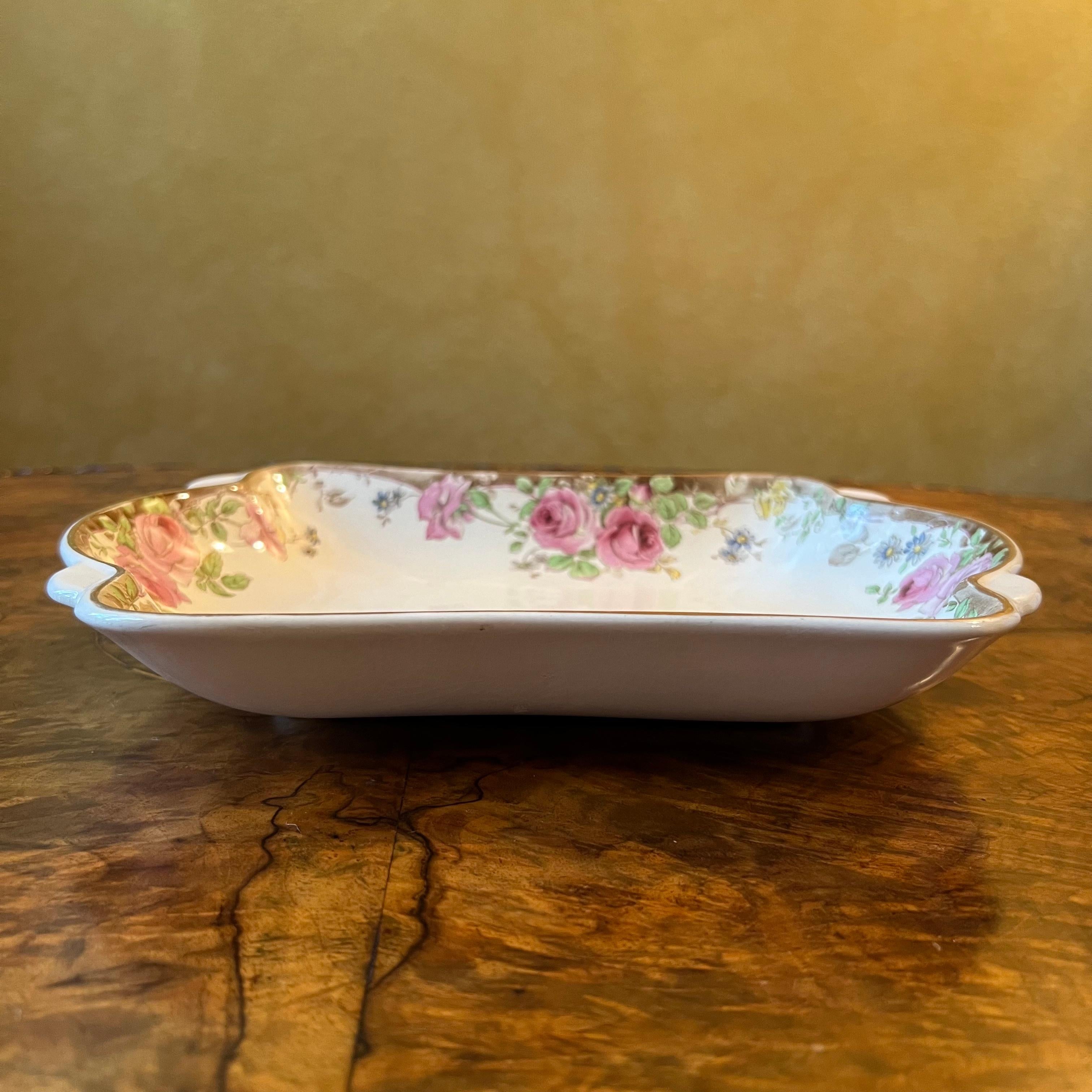 20th Century Vintage Royal Doulton English Rose Serving Dish For Sale