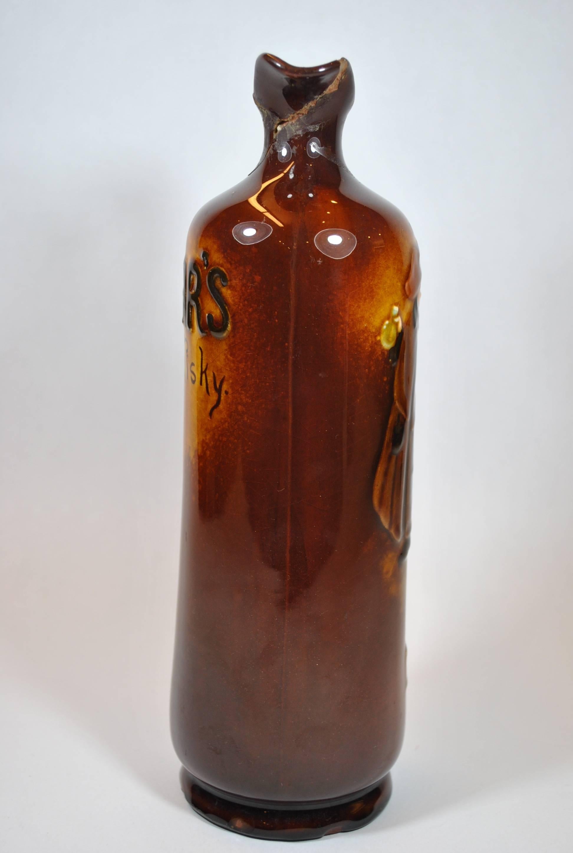 Art Nouveau Vintage Royal Doulton Kingsware Night Watchman Dewar's Whisky Bottles