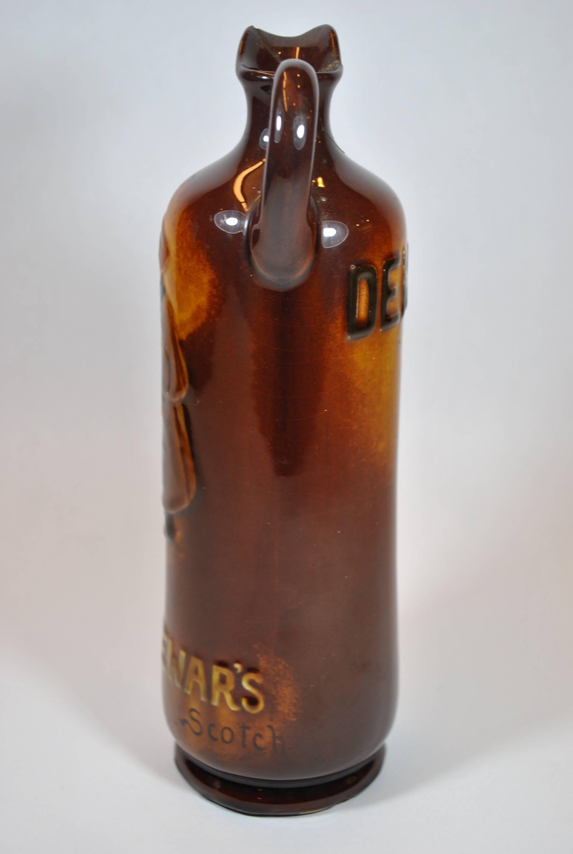 Glazed Vintage Royal Doulton Kingsware Night Watchman Dewar's Whisky Bottles