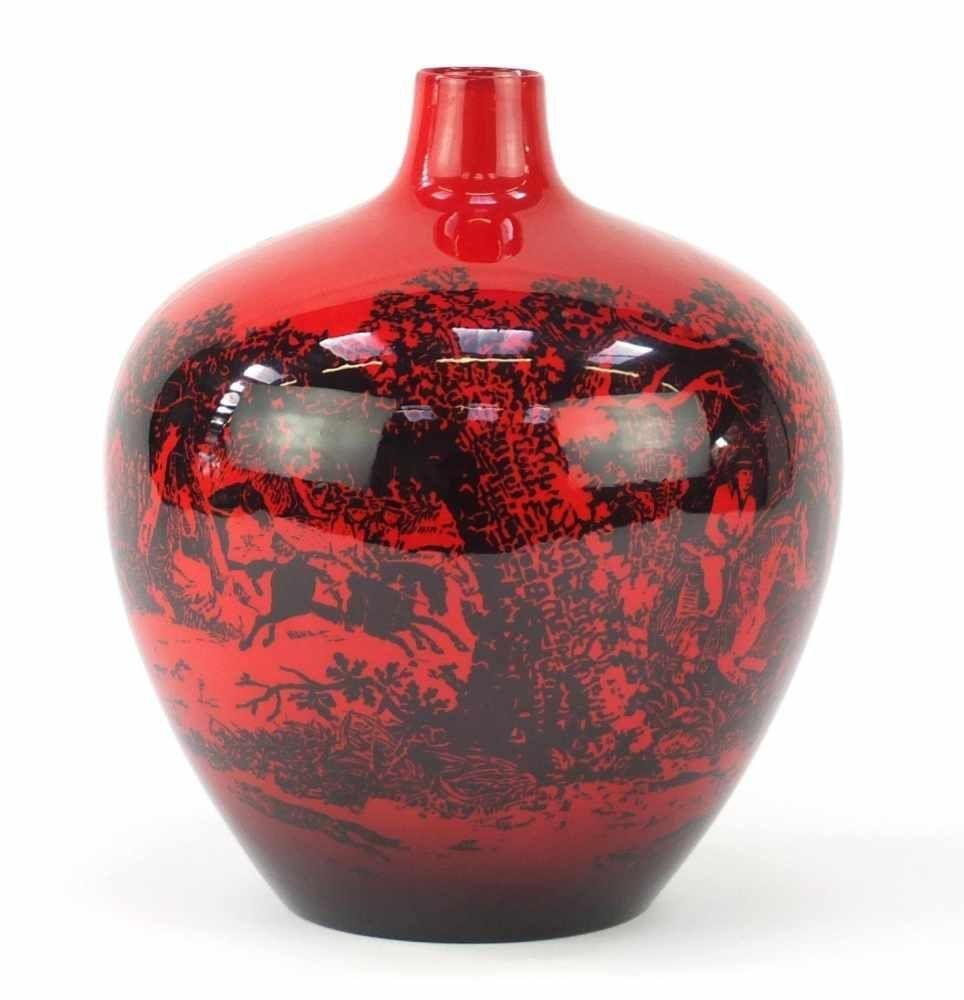 Vintage Royal Doulton Vase mit Jagdszene:: spätes 20. Jahrhundert (Englisch) im Angebot