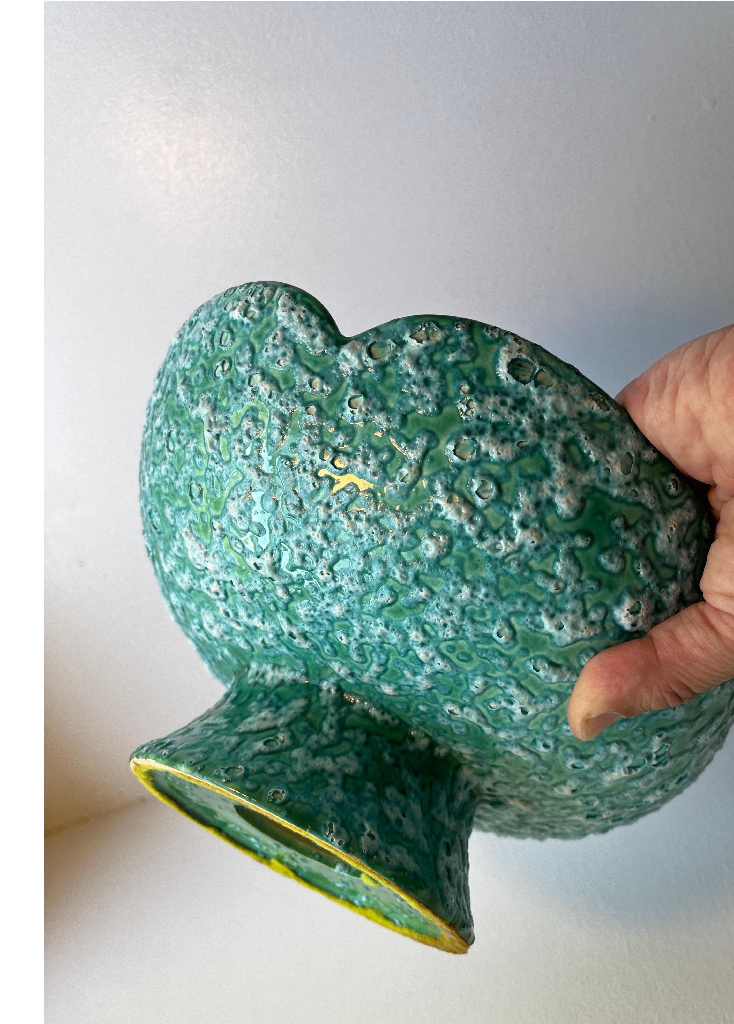 Royal Haeger-Keramik-Sockelschale mit grüner „Lava“-Glasur im Angebot 4