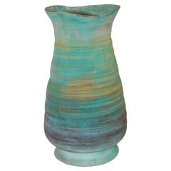 Vintage Royal Haeger Turquoise Blue Art Clay Pottery Spittoon Mission Vase