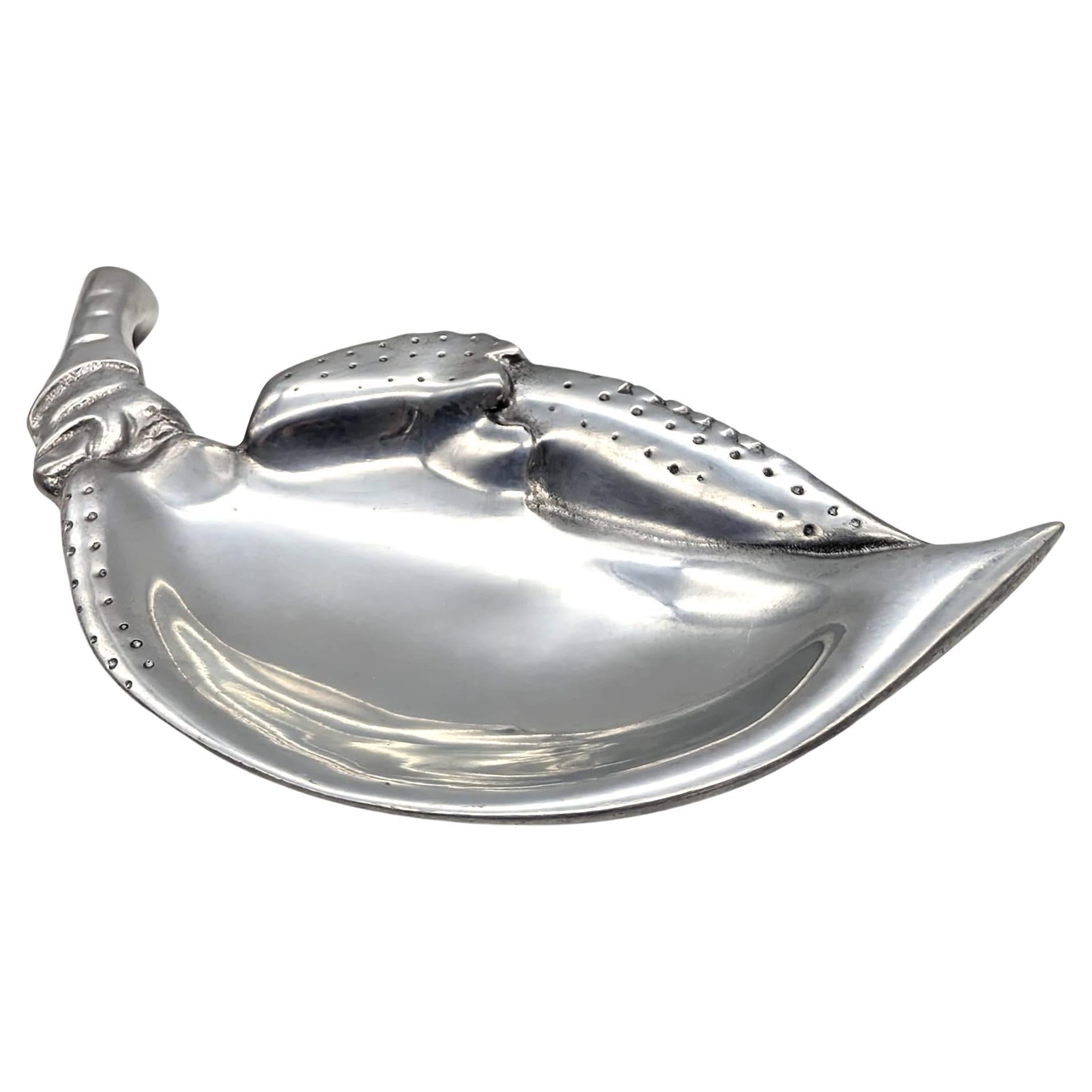 Vintage Royal Hickman Bruce Cox Signed Pewter Shell Fish Plates, Set of 10