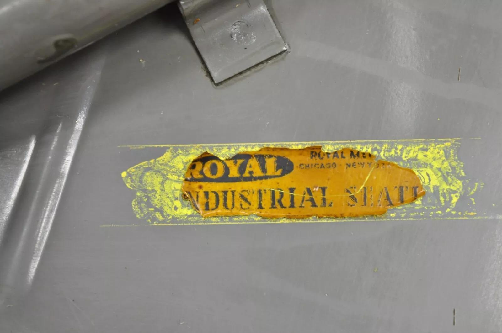 Vintage Royal Metal Steel Industrial Factory Worker Adjustable Stool Chair 2 Pcs For Sale 5