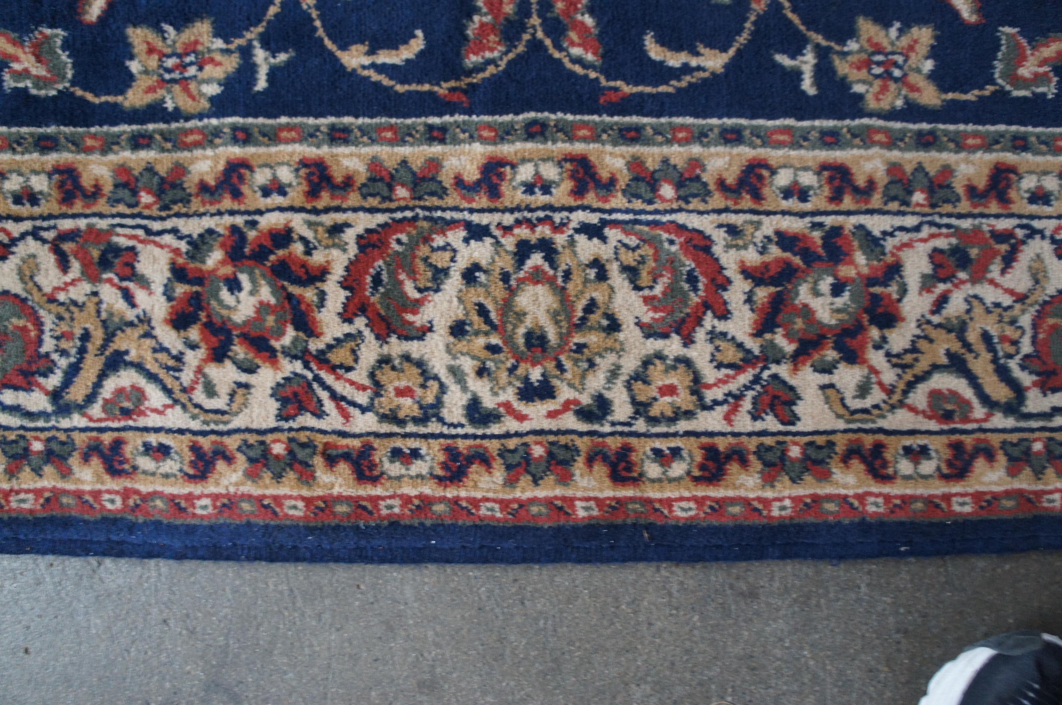 Vintage Royal Persian Sarouk Navy Floral All Over Navy Area Rug Carpet 5' x 8' For Sale 4