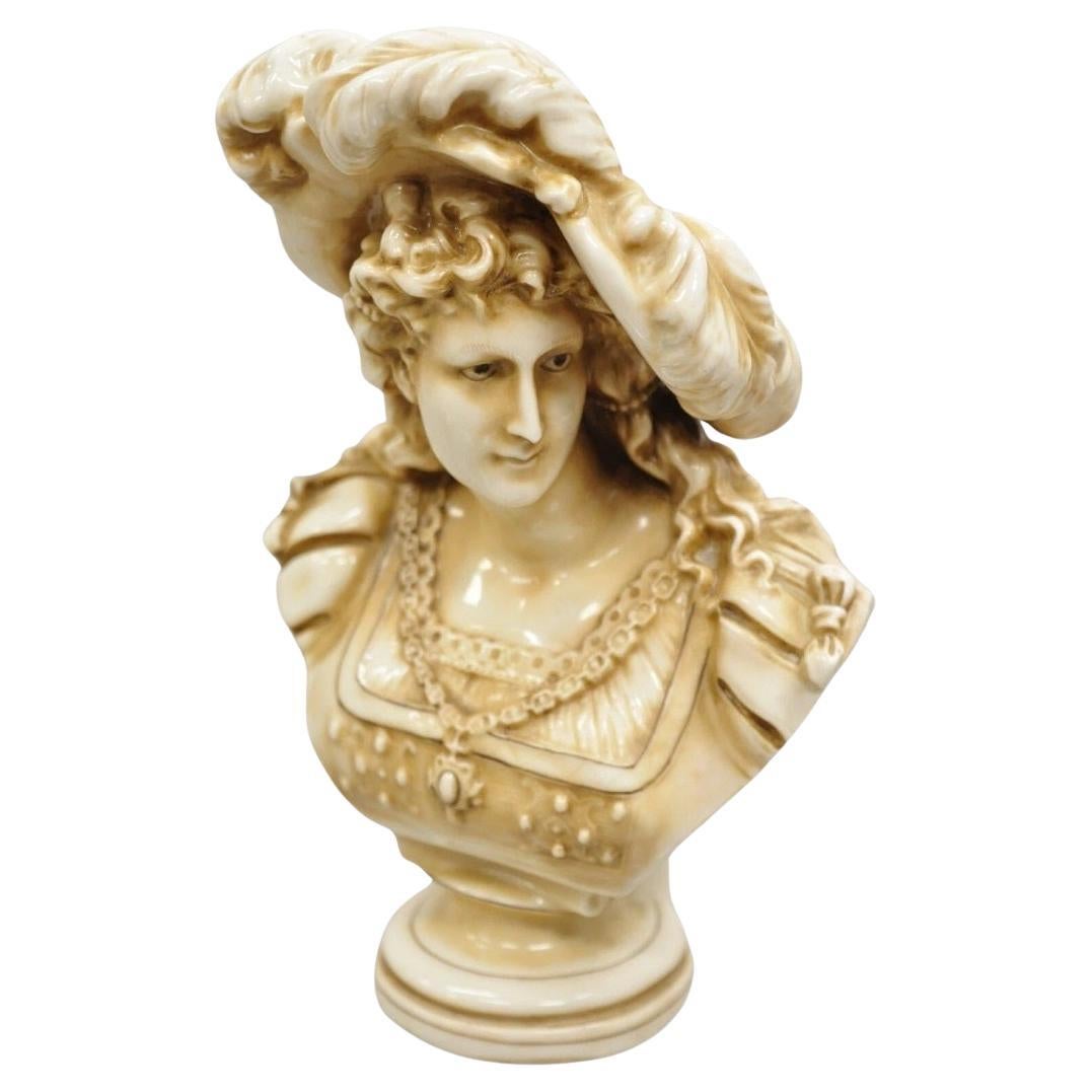 Vintage Royal Rudolstadt Small 8" Ceramic Porcelain Bust Figurine Statue