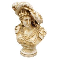 Vintage Royal Rudolstadt Small 8" Ceramic Porcelain Bust Figurine Statue