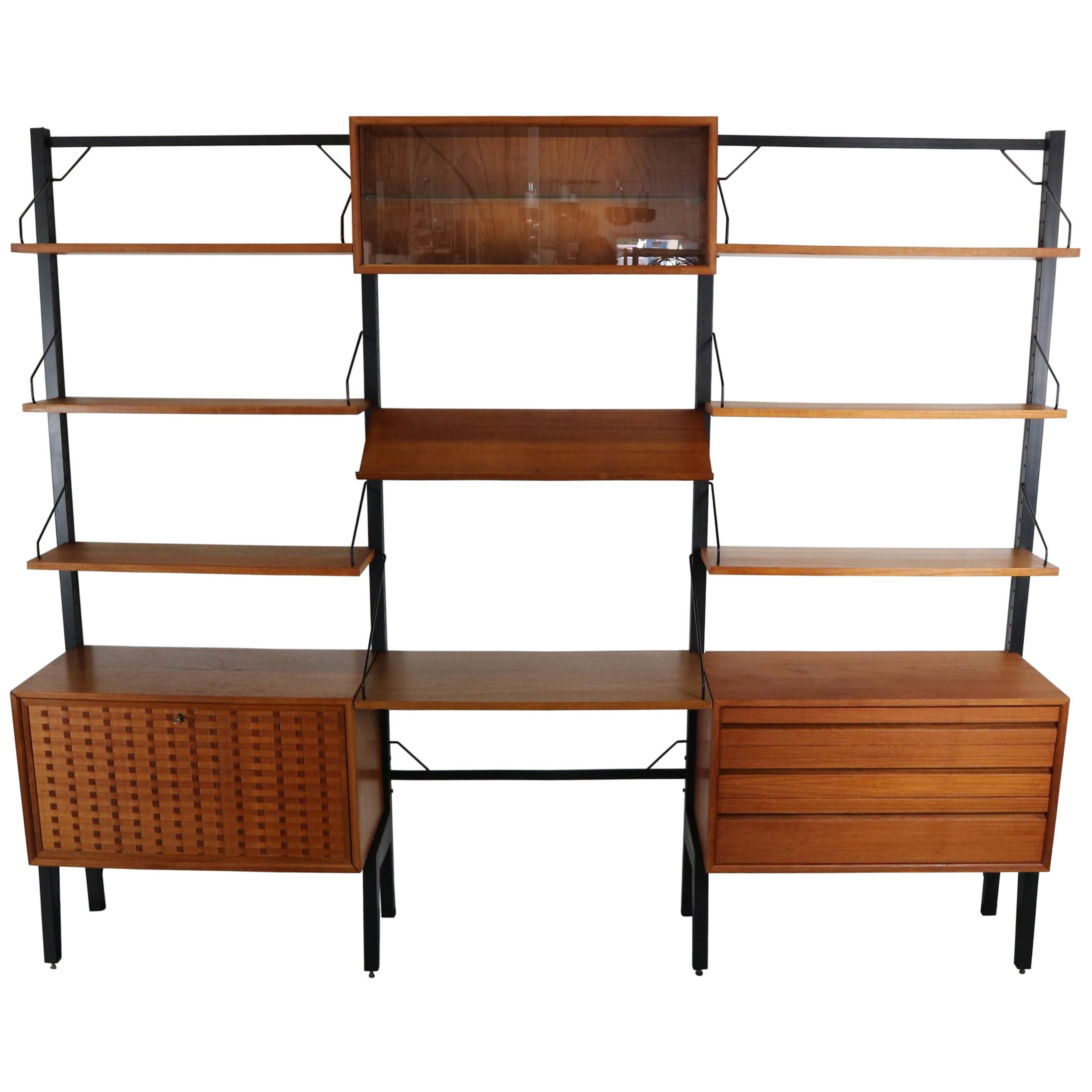 Vintage Royal System Modular free standing Wall Unit by Poul Cadovius for Cado