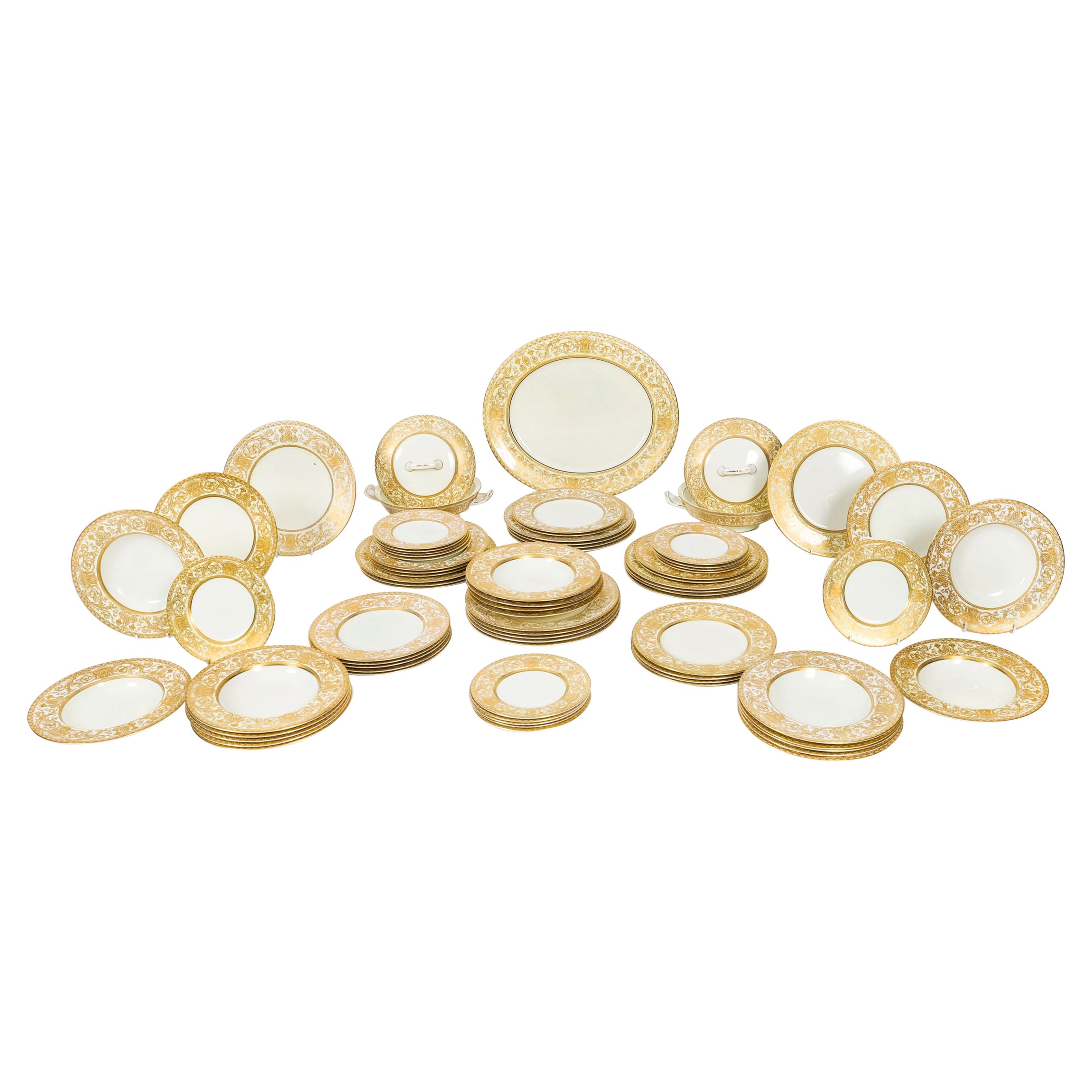 Vintage Royal Worcester Embassy Gilt Dinner Service Circa 1958