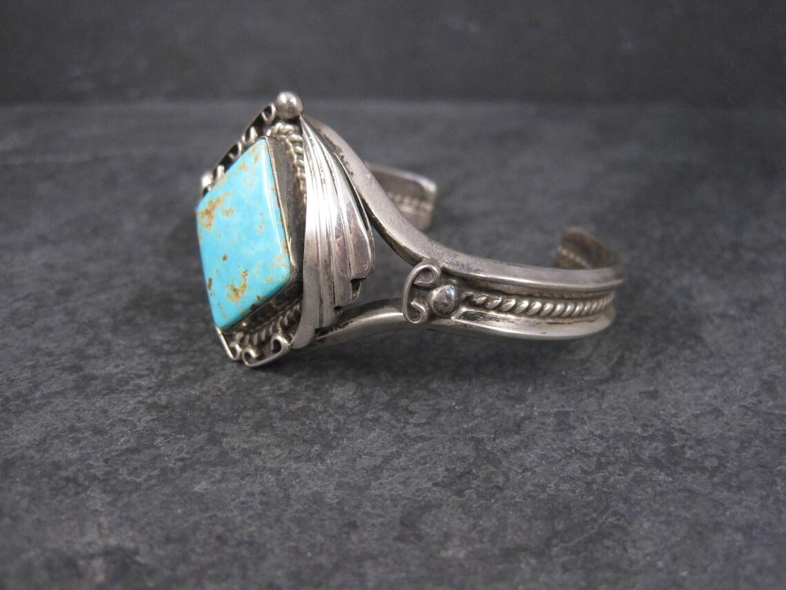 Native American Vintage Royston Turquoise Cuff Bracelet Navajo Tom Billy For Sale