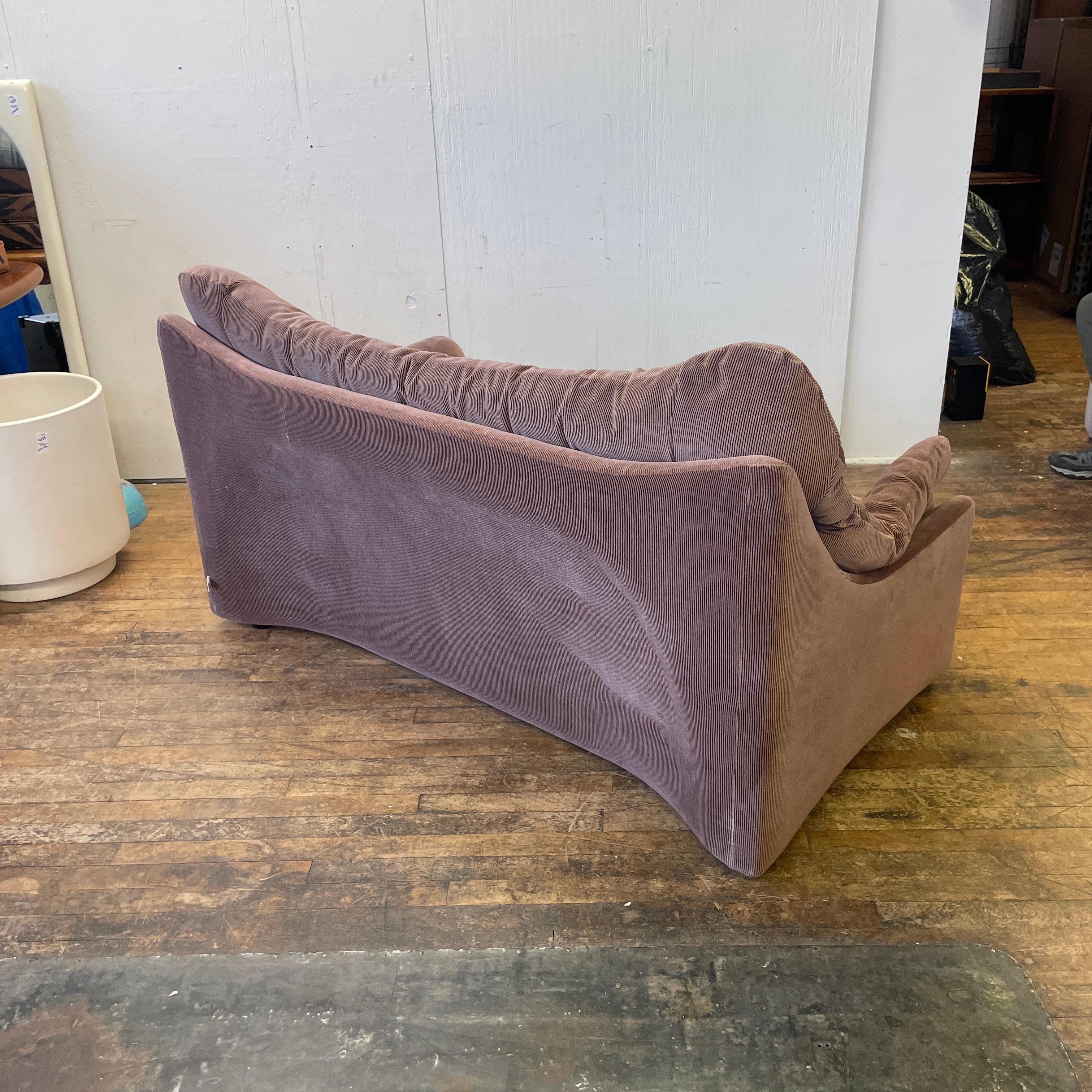 Vintage RS Associates Canadian Corduroy Loveseat Sofa For Sale 1